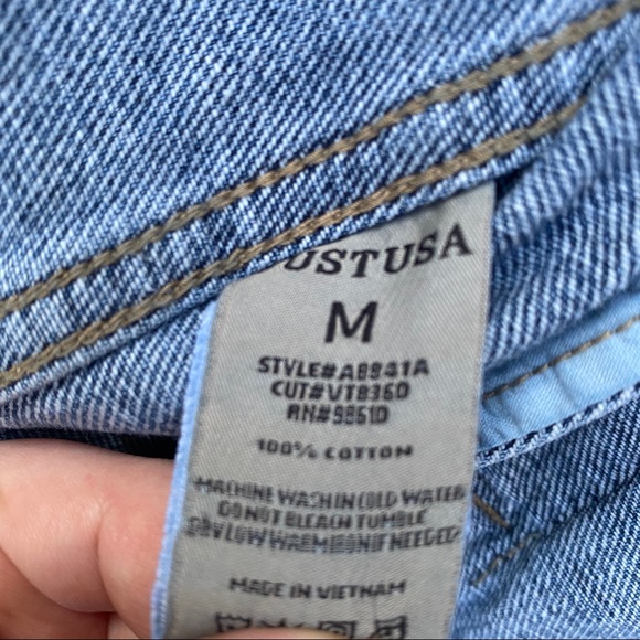 Just USA denim jacket blue cotton regular size M - Picture 4 of 4